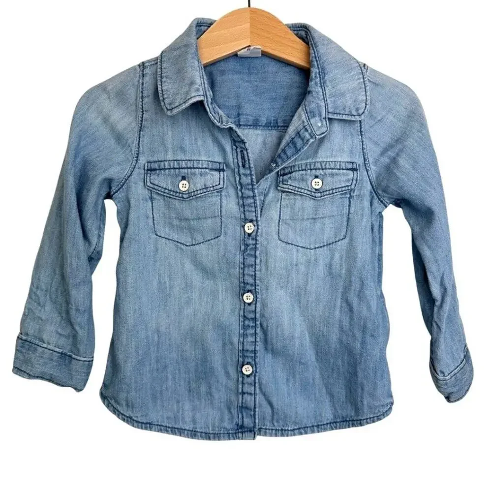 Gap Button Down Light Denim Shirt 2T